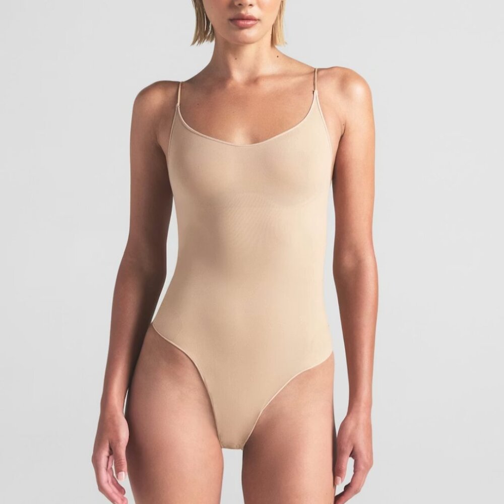 NWT SKIMS sheer seamless thong bodysuit